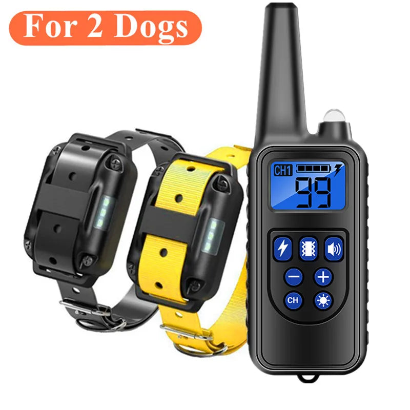 800m Rechargeable Dog Training Collar with LCD Display, Waterproof IP7, Vibration & Sound Modes for All Sizes