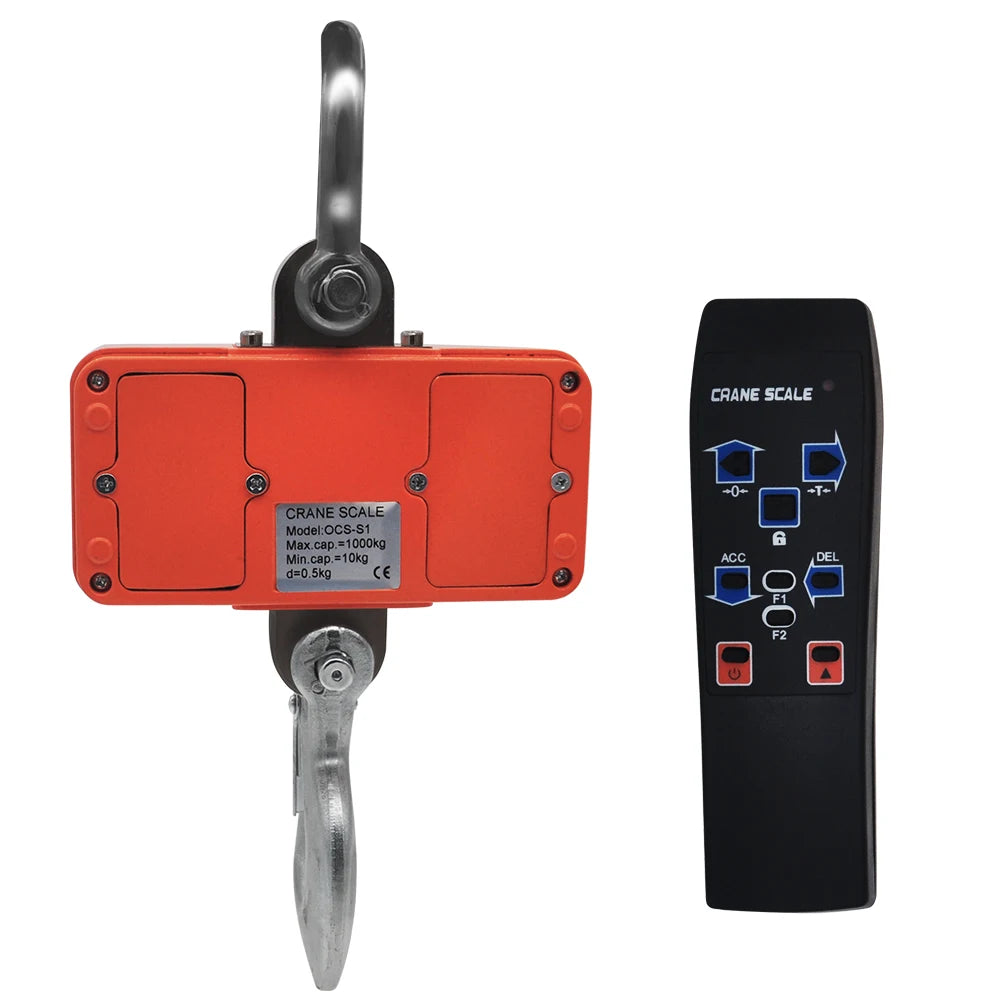Digital Crane Scale 1000KG 1 Ton 2000lb LCD Heavy Duty Hanging Hook Balance