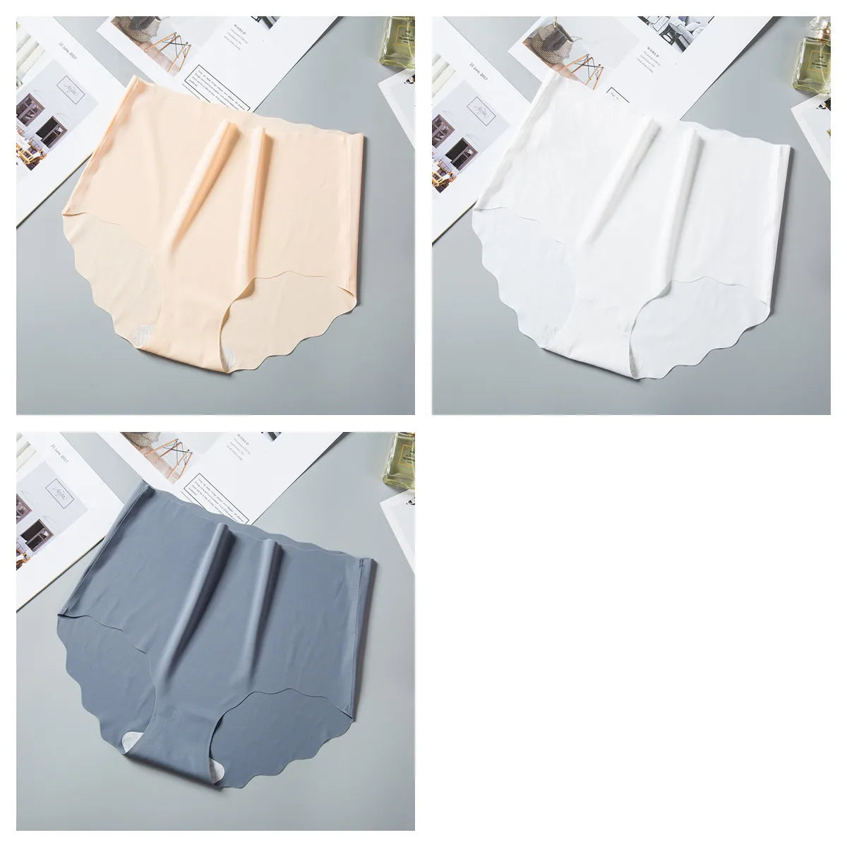 CowLost | product_id-3pcs-women-s-high-waist-seamless-ice-silk-hip-lift-briefs-m-xxl |36