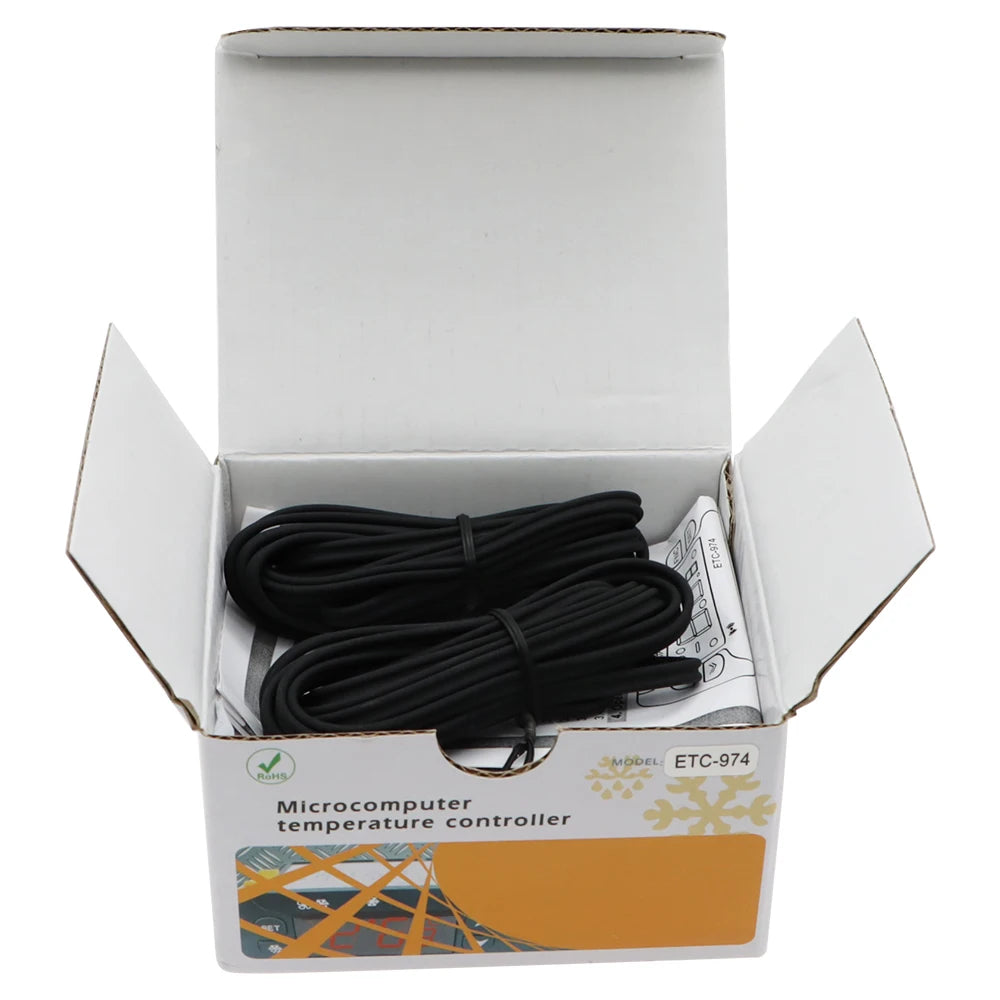 ETC-974 Mini Digital Temperature Controller 220V Thermostat Regulator with Dual NTC Sensors