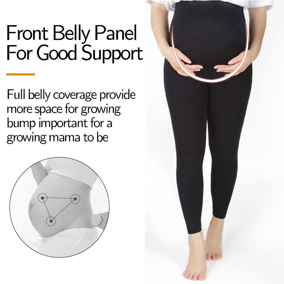 CowLost | product_id-high-waist-maternity-leggings-with-belly-support-skinny-knit-pants |21