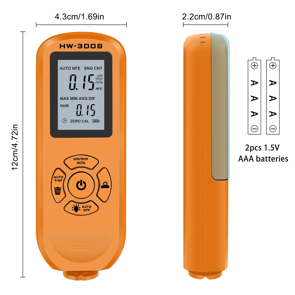 HW-300S Auto Digital Car Paint Thickness Gauge Coating Meter Tool Accessories 40% Off