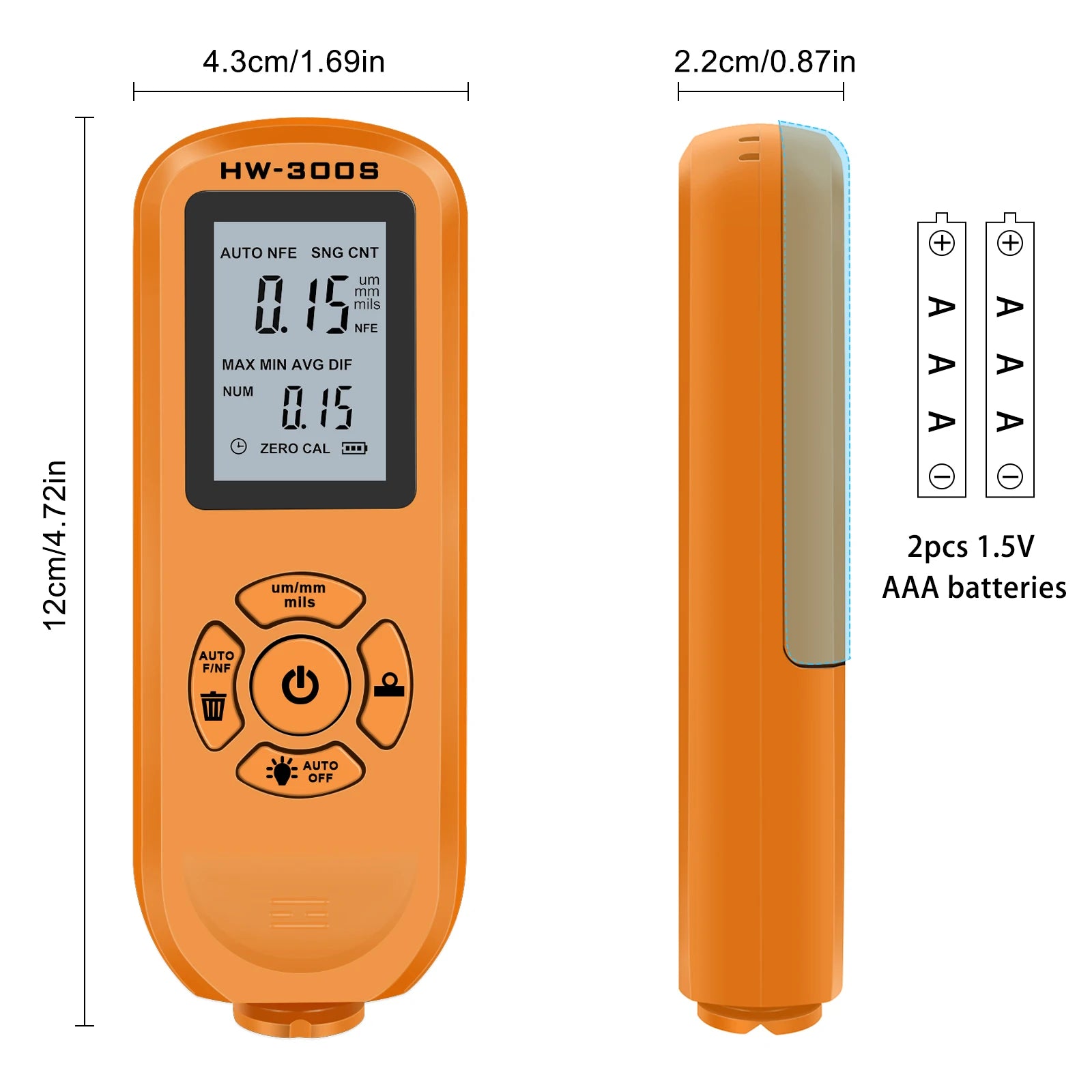 HW-300S Auto Digital Car Paint Thickness Gauge Coating Meter Tool Accessories 40% Off