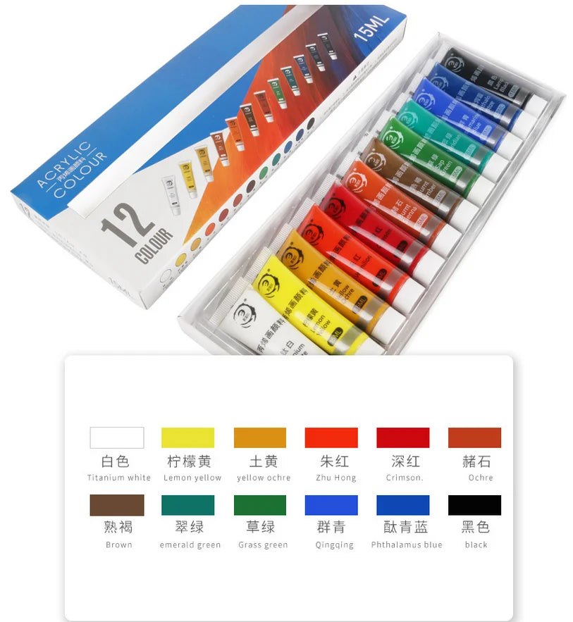 CowLost | painting-canvas-product_id-acrylic-paint-set-12-24-colors-15ml-non-toxic-for-beginners-professionals |9