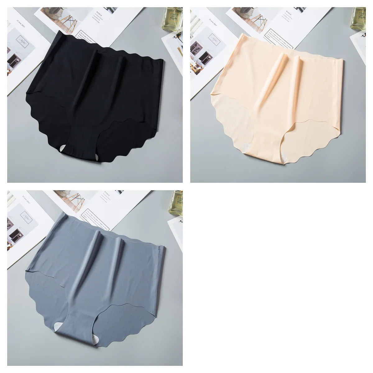 CowLost | product_id-3pcs-women-s-high-waist-seamless-ice-silk-hip-lift-briefs-m-xxl |41