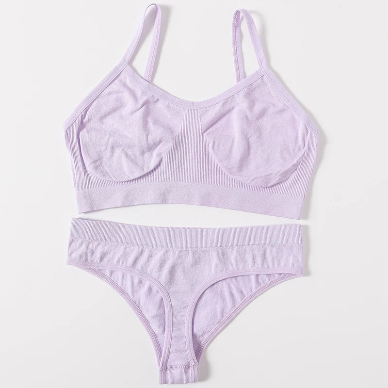 CowLost | product_id-women-seamless-wire-free-push-up-bra-low-waist-t-back-panties-set |20