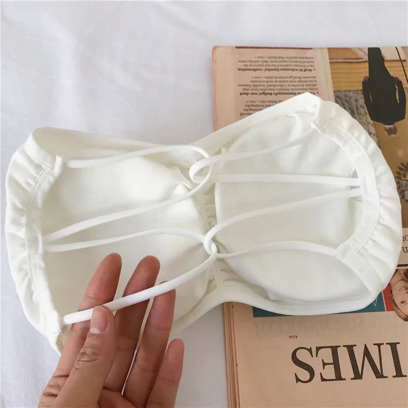 CowLost | women-strapless-bra-tube-top-cross-back-wireless-invisible-bra-seamless-underwear-female-sexy-lingerie-cotton-bralette-crop-top |11