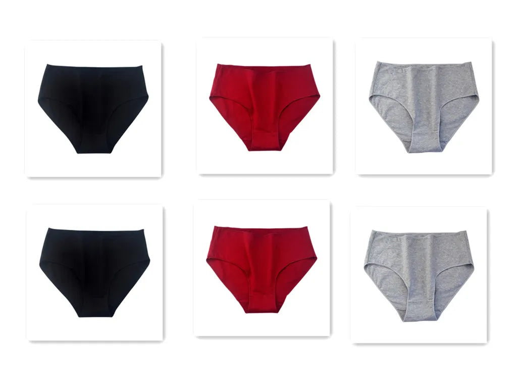 CowLost | product_id-6pcs-women-high-waist-seamless-breathable-cotton-briefs-m-2xl-solid-colors |21
