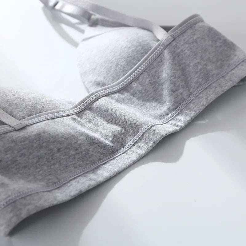 CowLost | product_id-wireless-cotton-push-up-v-neck-bra-for-women-solid-color-breathable |12