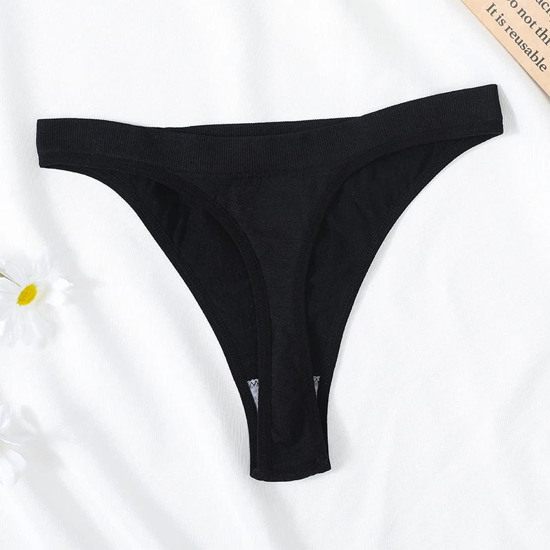 CowLost | product_id-5pcs-brazilian-high-waist-sports-thong-g-string-panties-women-m-xl-solid-t-back-underwear-set |11