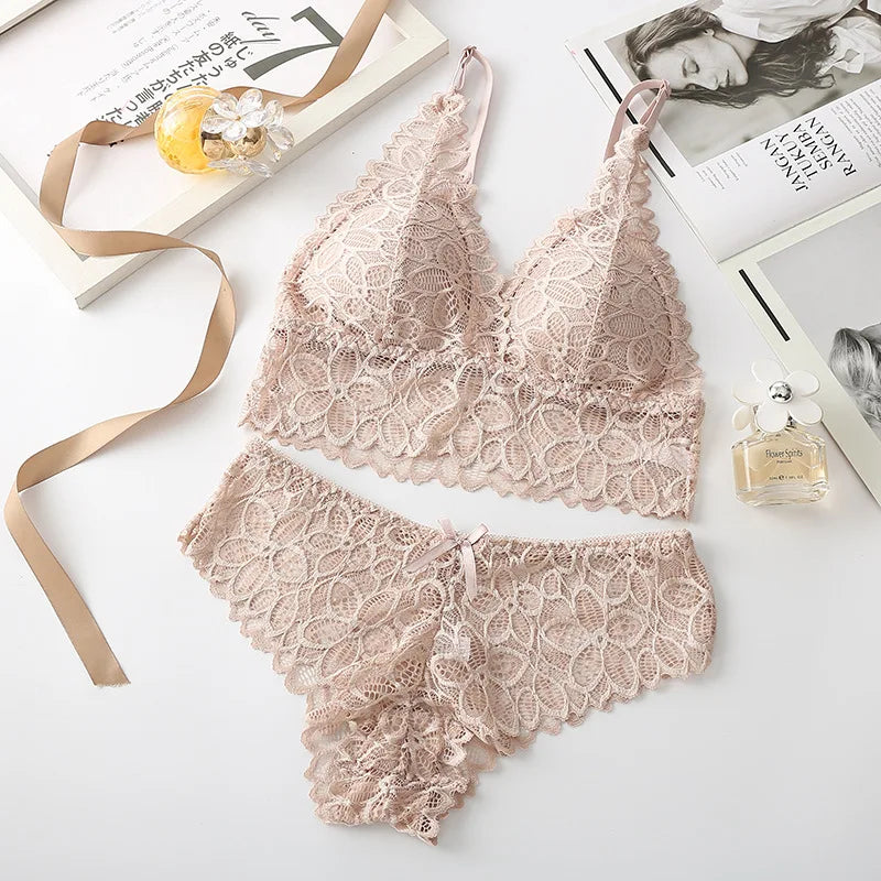 CowLost | product_id-women-s-lace-embroidered-push-up-bra-and-panties-set-solid-color-lingerie |11