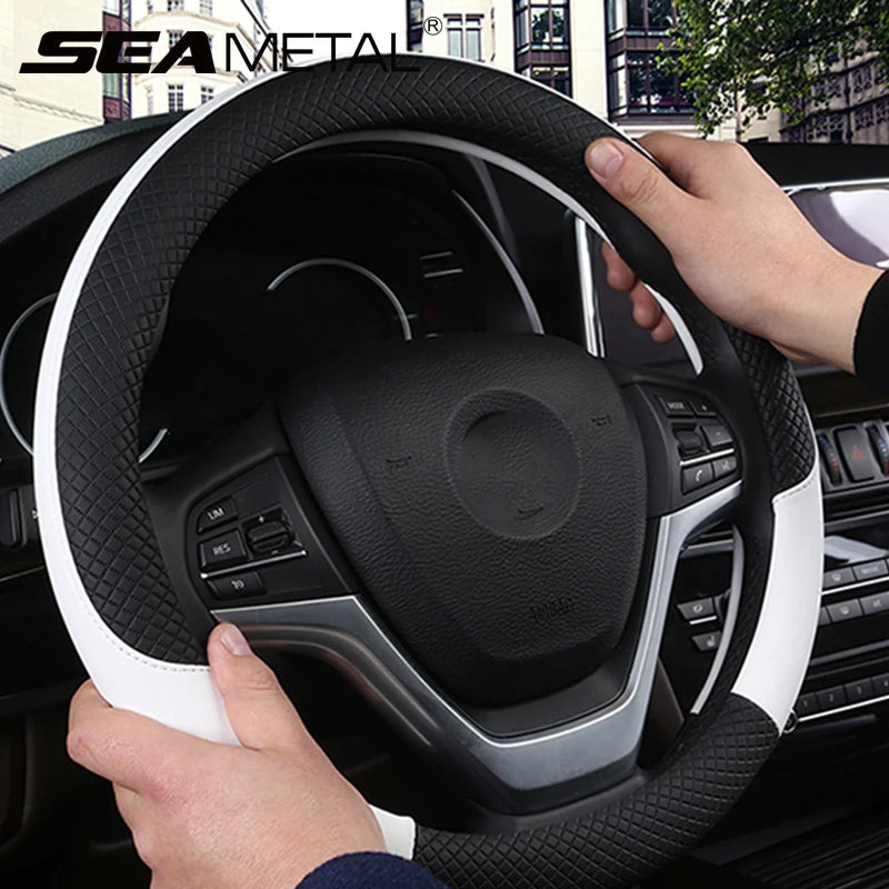 CowLost | seametal-leather-car-steering-wheel-cover-38cm |1