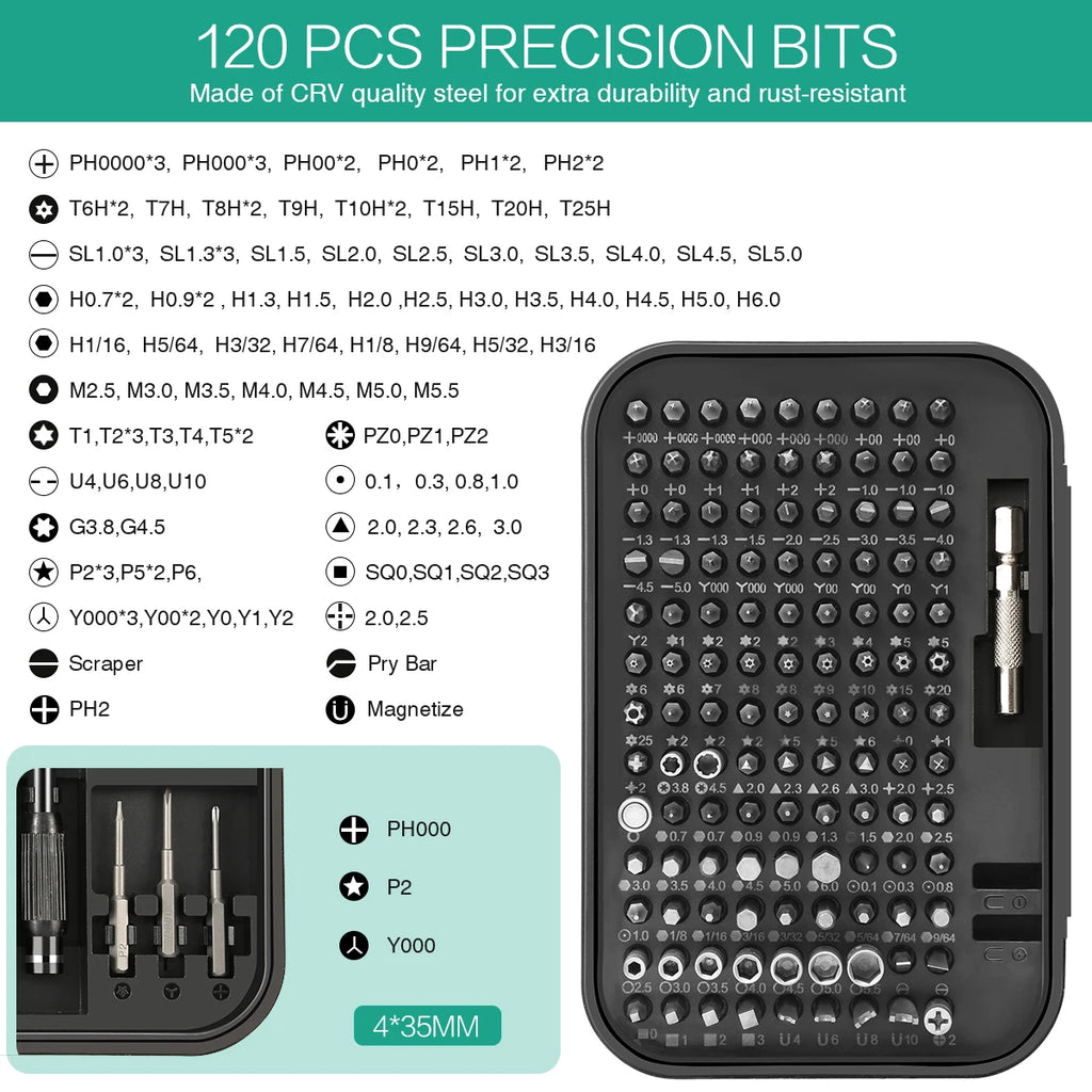 ORIADIY 130-in-1 Precision Magnetic Screwdriver Set for Phone & PC Repair