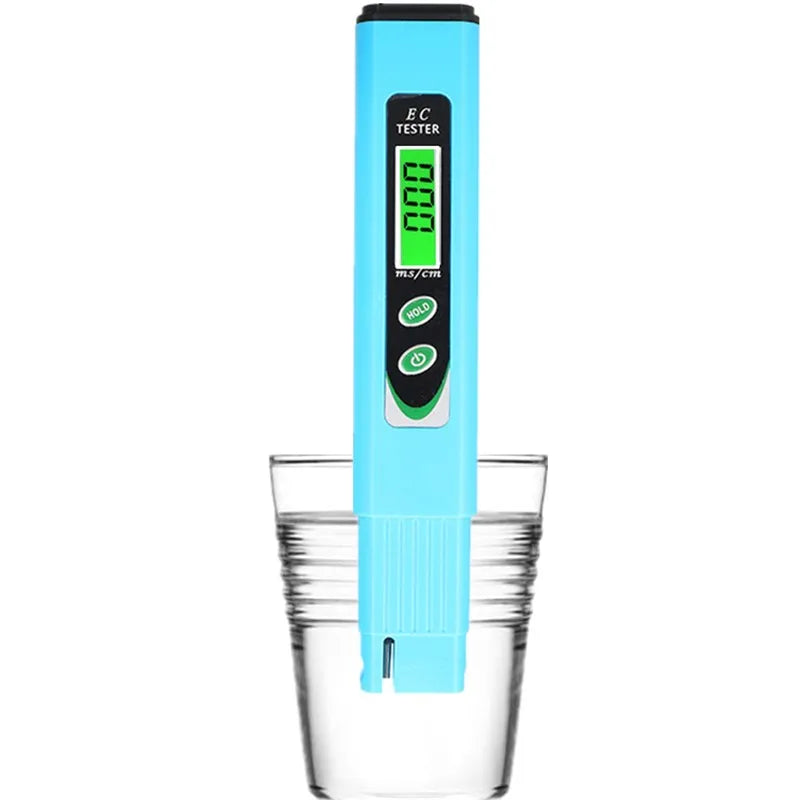 EC Meter Tester 19.99 ms/cm Water Quality Electrical Measurement LCD Display with Backlight