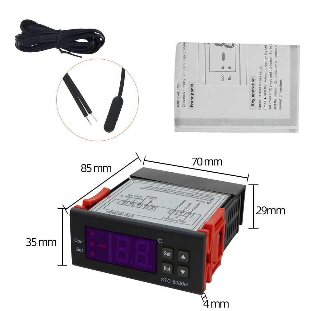 STC-8000H Microcomputer Temperature Controller Thermostat for Fridge Heating Cooling