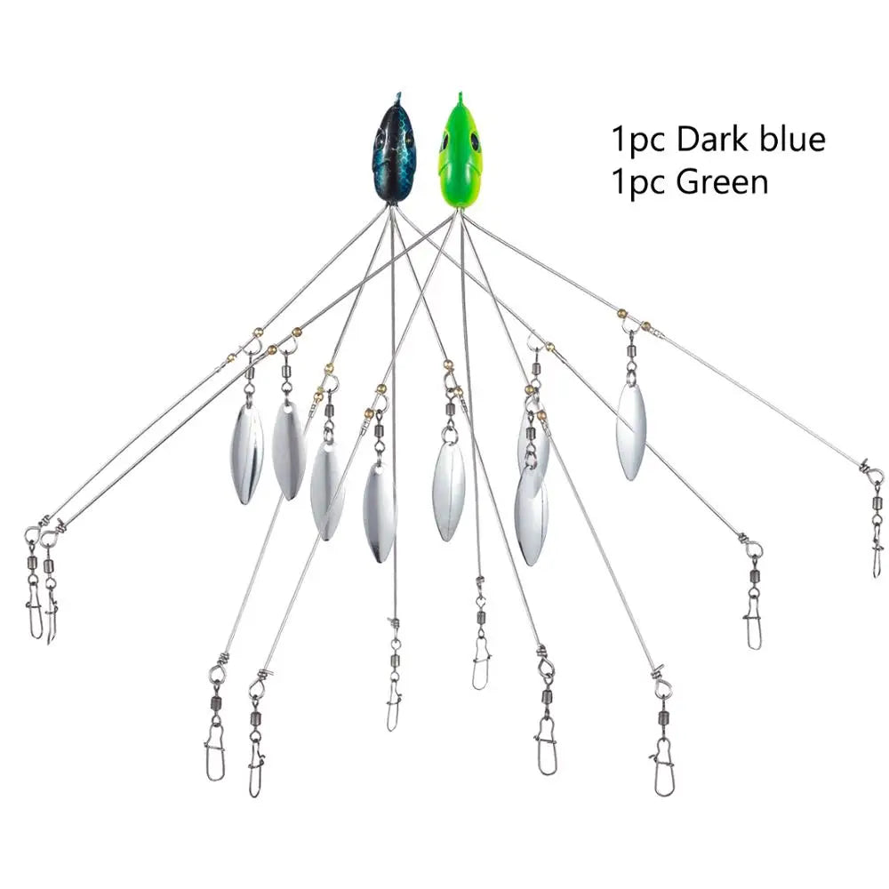 CowLost | sporting-goods-bassdash-5-arm-umbrella-fishing-lure-rig-alabama-rig-head-18g |20