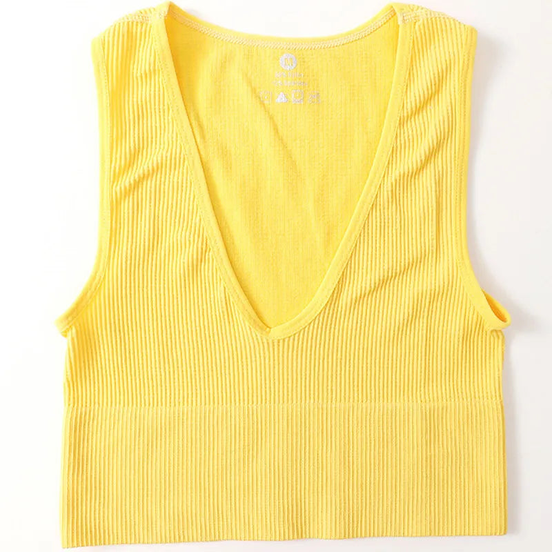 CowLost | product_id-women-seamless-v-neck-solid-crop-top-sports-bra-tank-m-xl |11