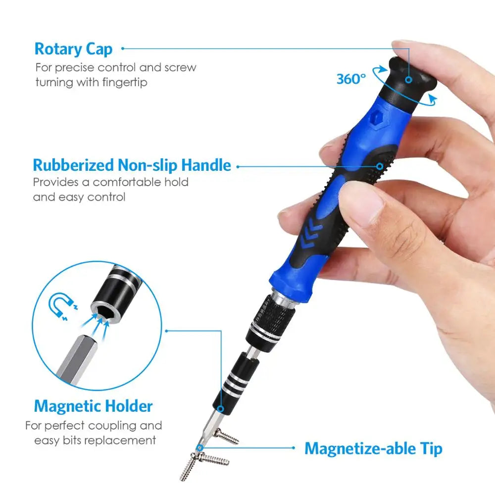 ORIA 142-in-1 Magnetic Precision Screwdriver Set with Bits and Portable Bag