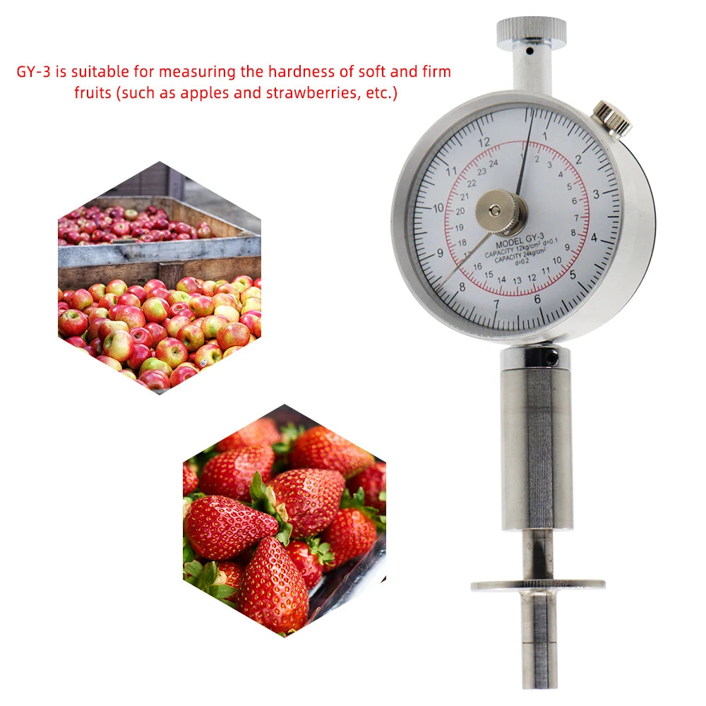 GY-3 Analog Fruit Hardness Tester Penetrometer for Apples Pears Grapes Oranges