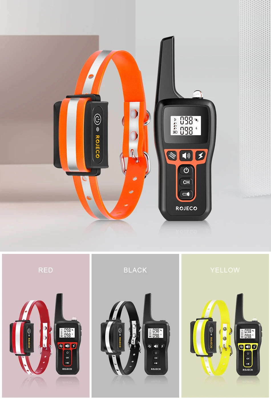CowLost | dog-diapers-rojeco-1000m-waterproof-electric-dog-training-collar-with-remote-control |20