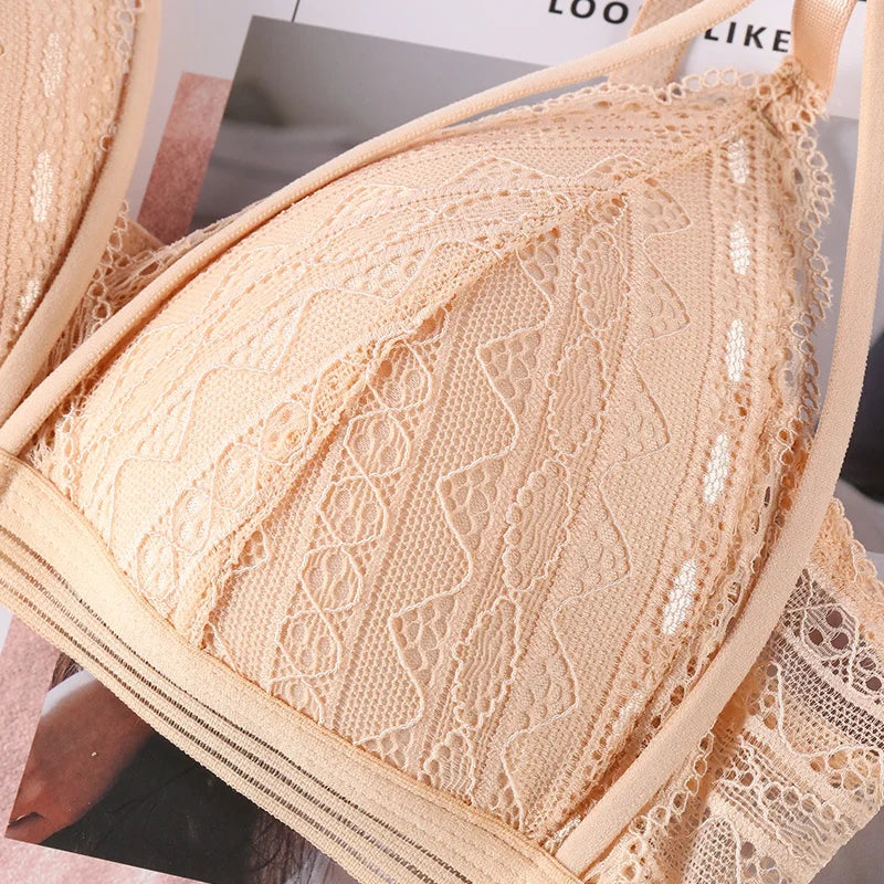 CowLost | product_id-floral-lace-wire-free-push-up-bra-with-light-pads-for-women |4