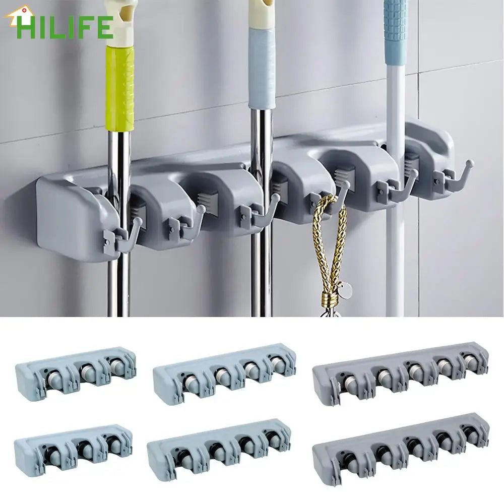 CowLost | product_id-wall-mounted-plastic-mop-holder-broom-hook-3-4-5-position-organizer-rack |1