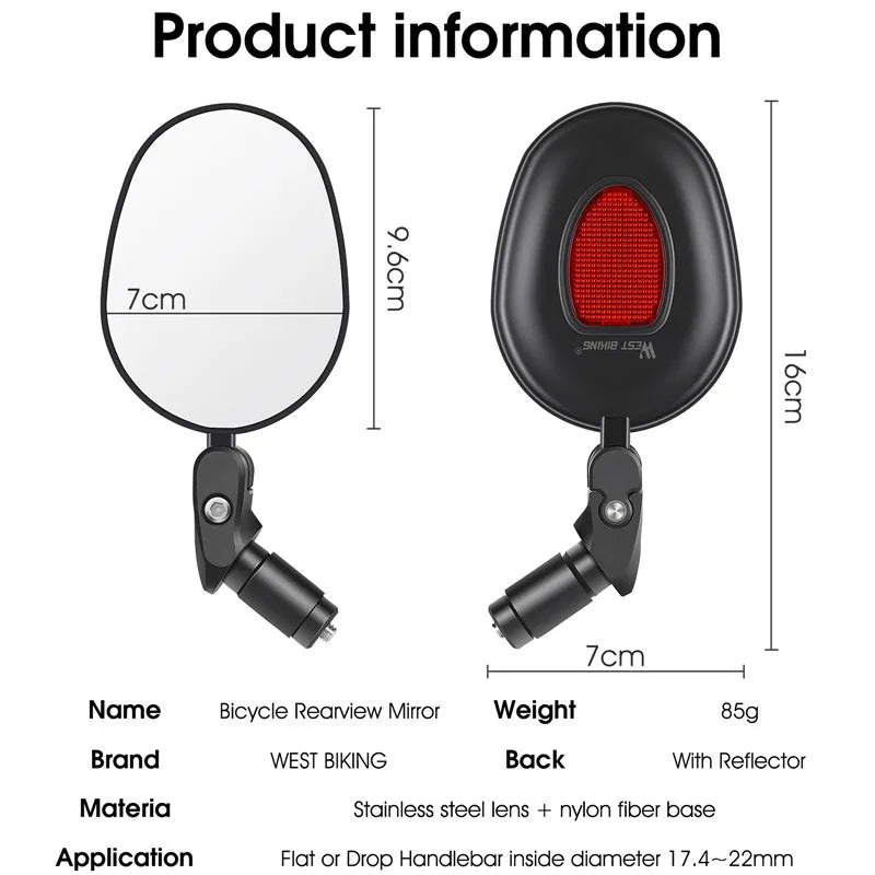 CowLost | vehicle-parts-accessories-west-biking-wide-angle-360-rotation-bike-rearview-mirror-adjustable-handlebar-mirror |6