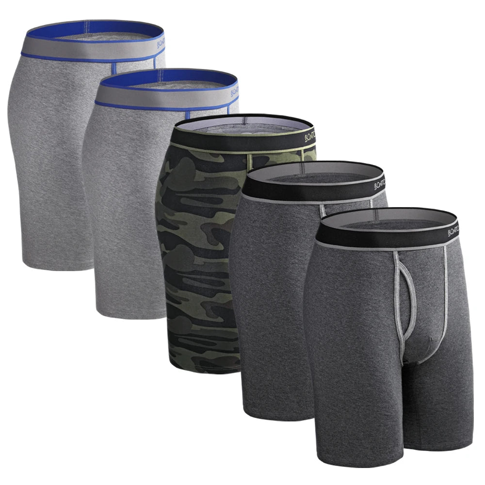CowLost | activewear-pants-5pcs-mens-cotton-long-boxer-underpants |21