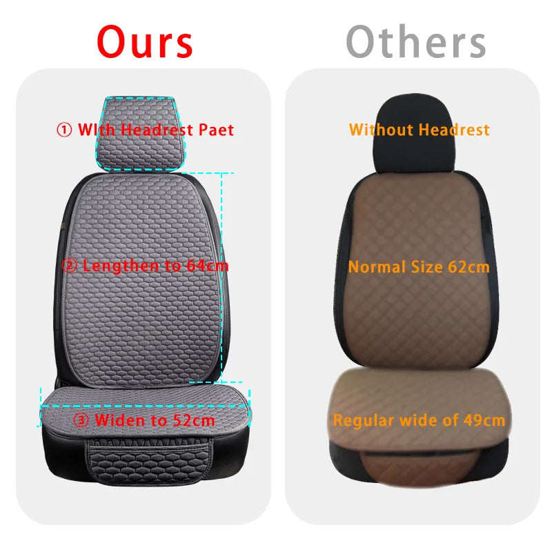 CowLost | car-seat-covers-full-set-flax-linen-car-cushion-protector-front-rear |5