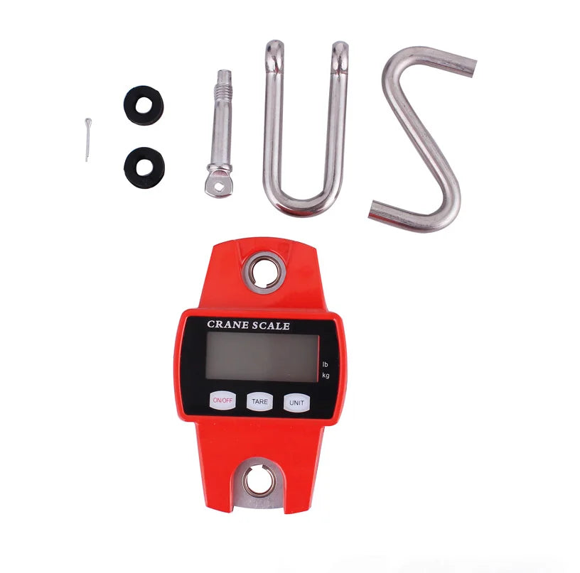 300kg Heavy Duty Electronic Digital Crane Scale 50g Accuracy Stainless Steel Hook LCD Display