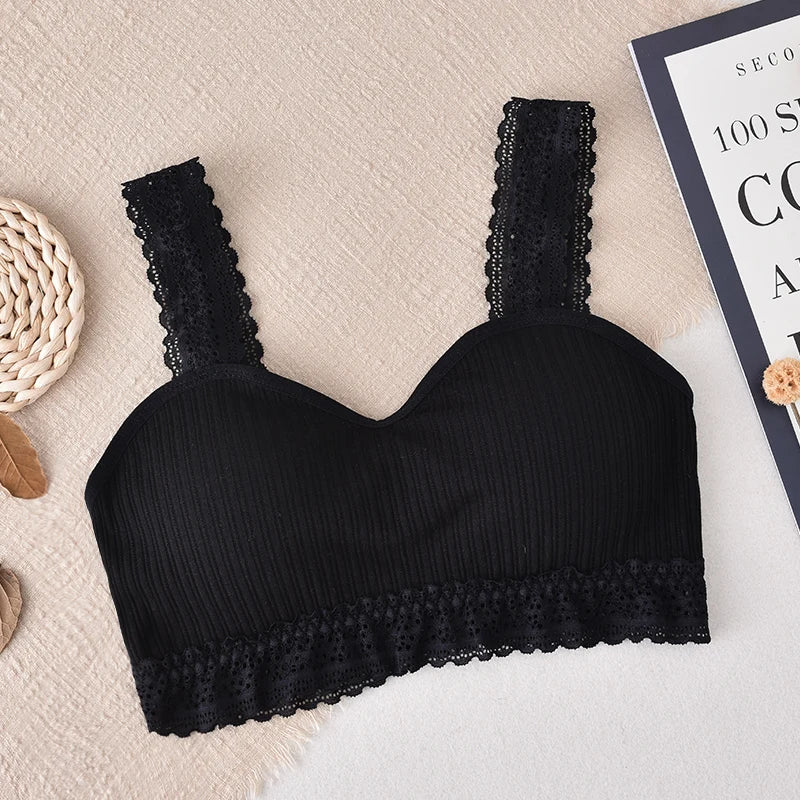 CowLost | product_id-women-s-lace-seamless-wire-free-bralette-crop-top-with-removable-pads |16