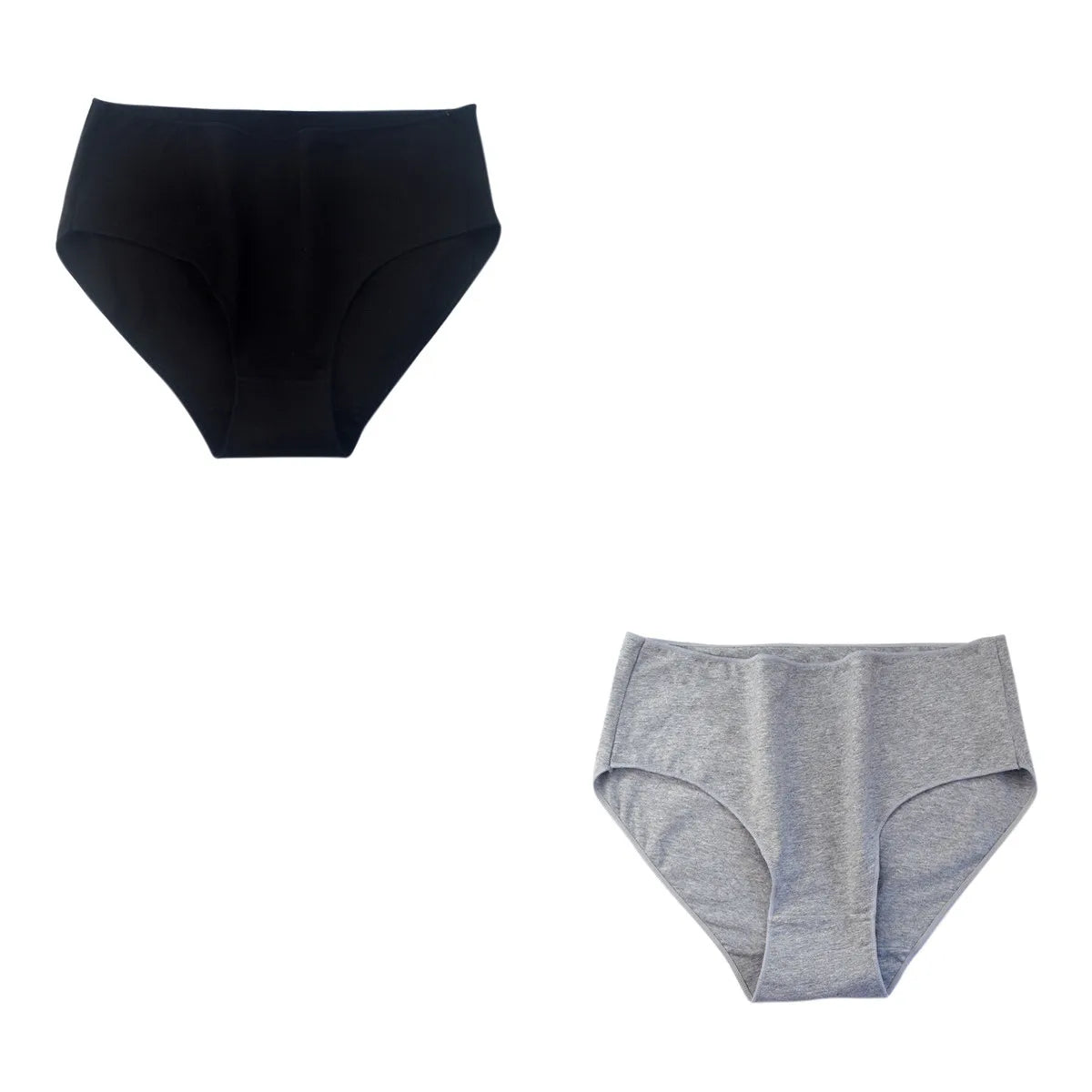 CowLost | product_id-2pcs-women-s-high-waist-cotton-briefs-breathable-solid-color-m-2xl |21
