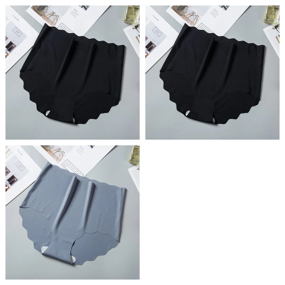 CowLost | product_id-3pcs-women-s-high-waist-seamless-ice-silk-hip-lift-briefs-m-xxl |21