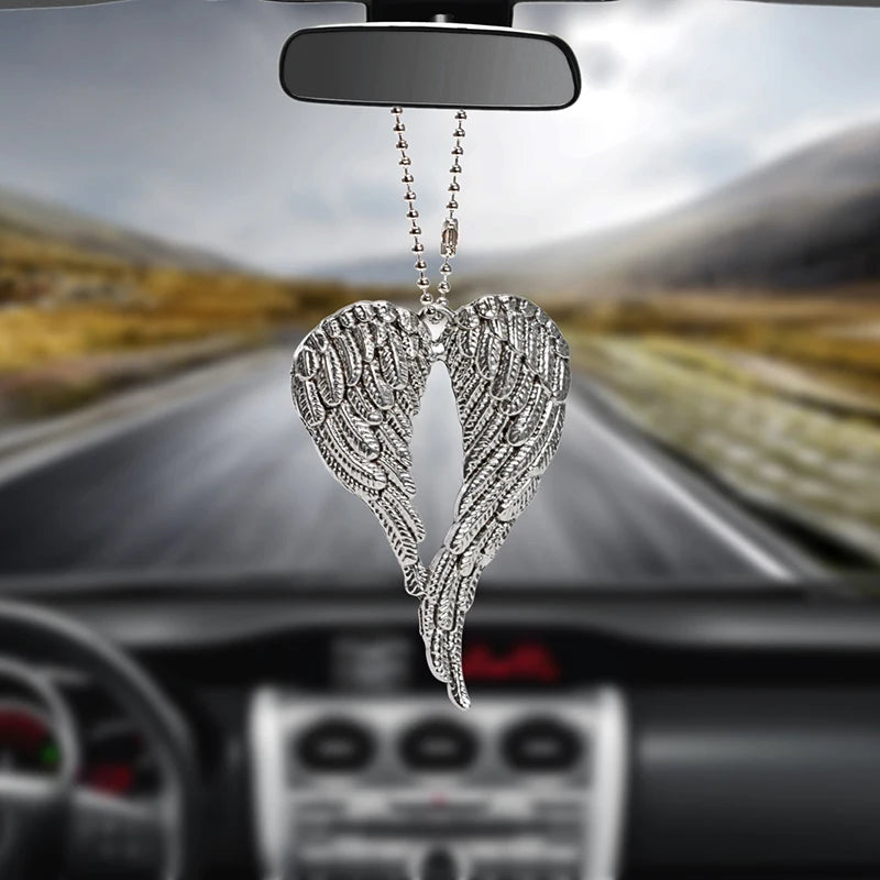 CowLost | decor-product_id-antique-silver-angel-wings-rearview-mirror-car-pendant-decoration |1