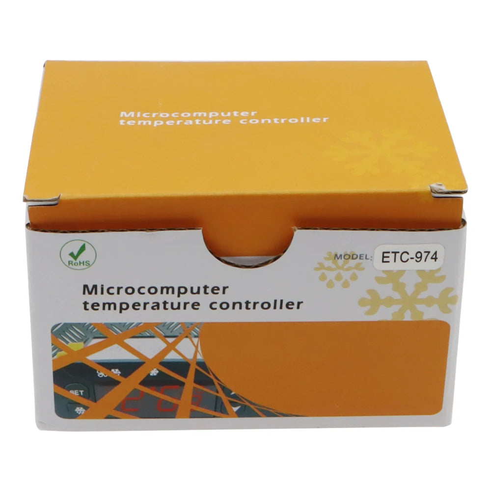 ETC-974 Mini Digital Temperature Controller 220V Thermostat Regulator with Dual NTC Sensors