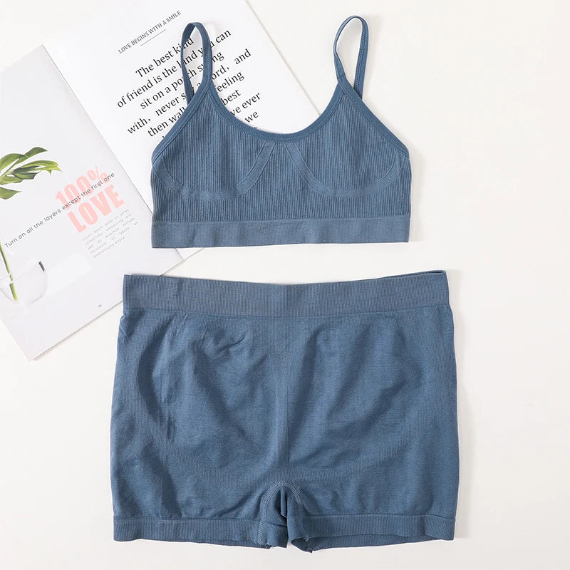 CowLost | product_id-women-s-seamless-v-neck-push-up-sports-bra-high-rise-panties-set |10