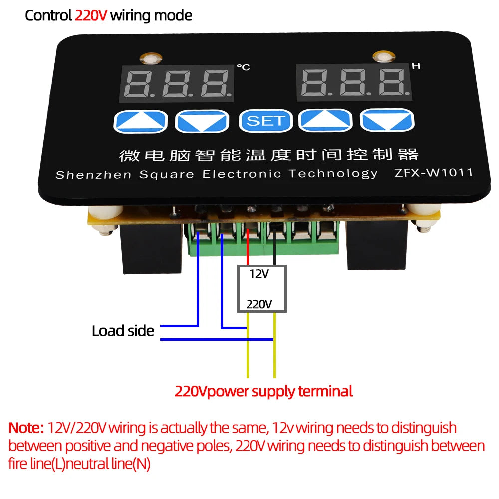 ZFX-W1011 Intelligent Microcomputer Temperature Controller Thermostat 12V 24V 220V Adjustable Electronic Timer