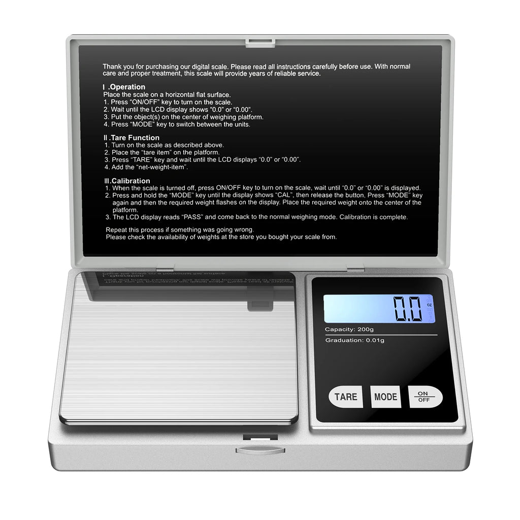 Portable Mini Digital LCD Pocket Scale 200g/0.01g & 500g/0.01g for Kitchen Jewelry Postal Use