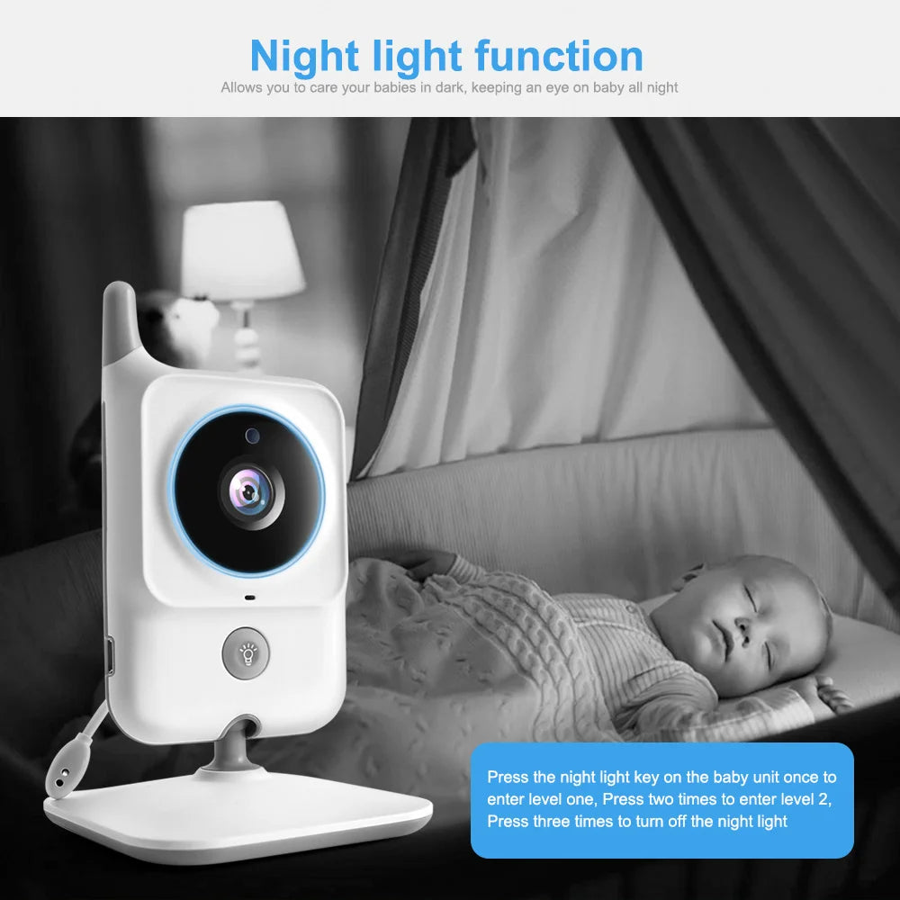 CowLost | 3-2-inch-lcd-video-baby-monitors-wireless-babysitter-two-way-audio-night-light-temperature-pet-baby-camera-nanny-music-vb607 |12