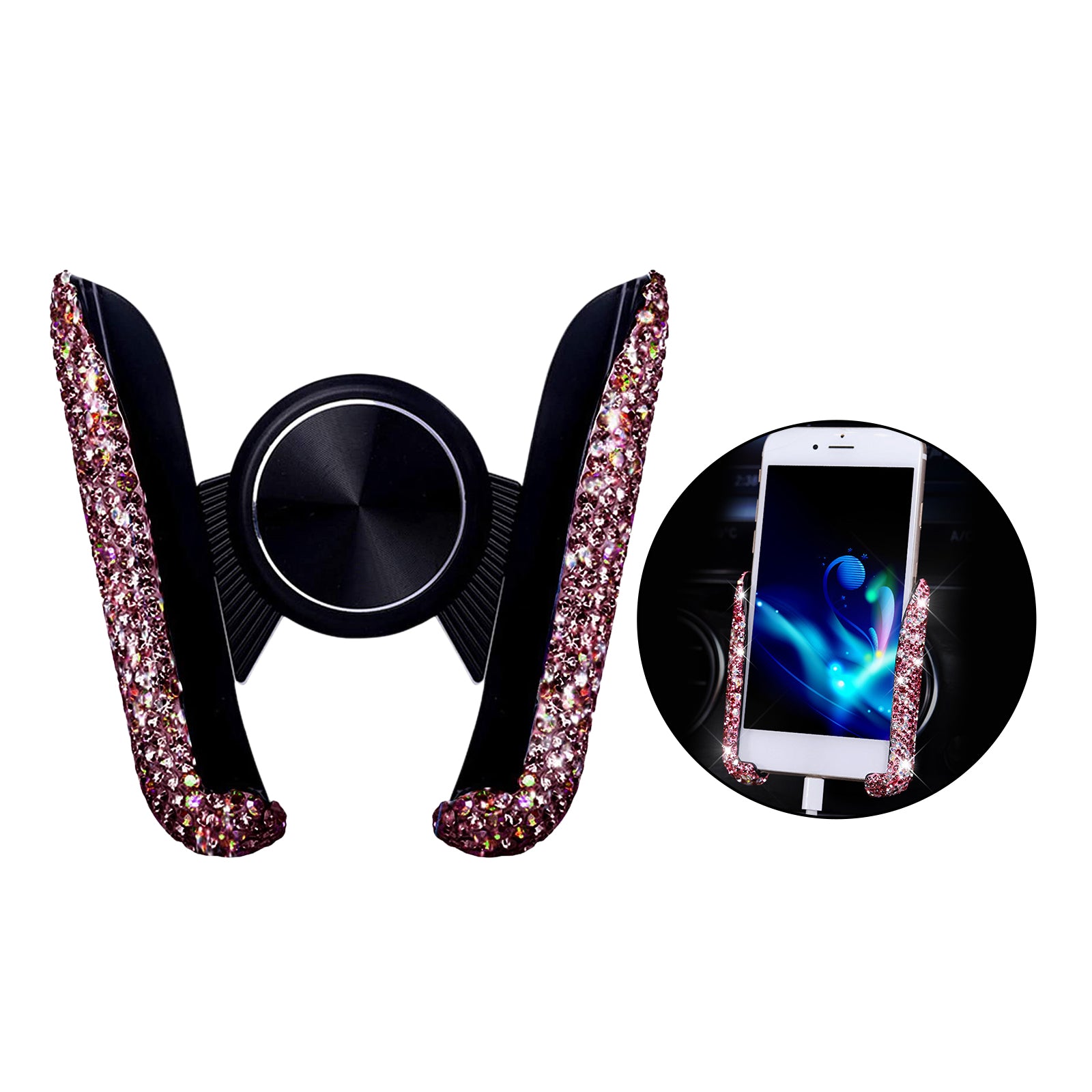 CowLost | product_id-diamond-crystal-car-air-vent-phone-holder-clip-stand-bracket-interior-accessory |12