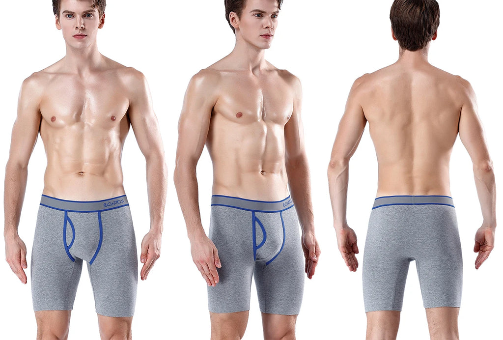 CowLost | activewear-pants-5pcs-mens-cotton-long-boxer-underpants |9