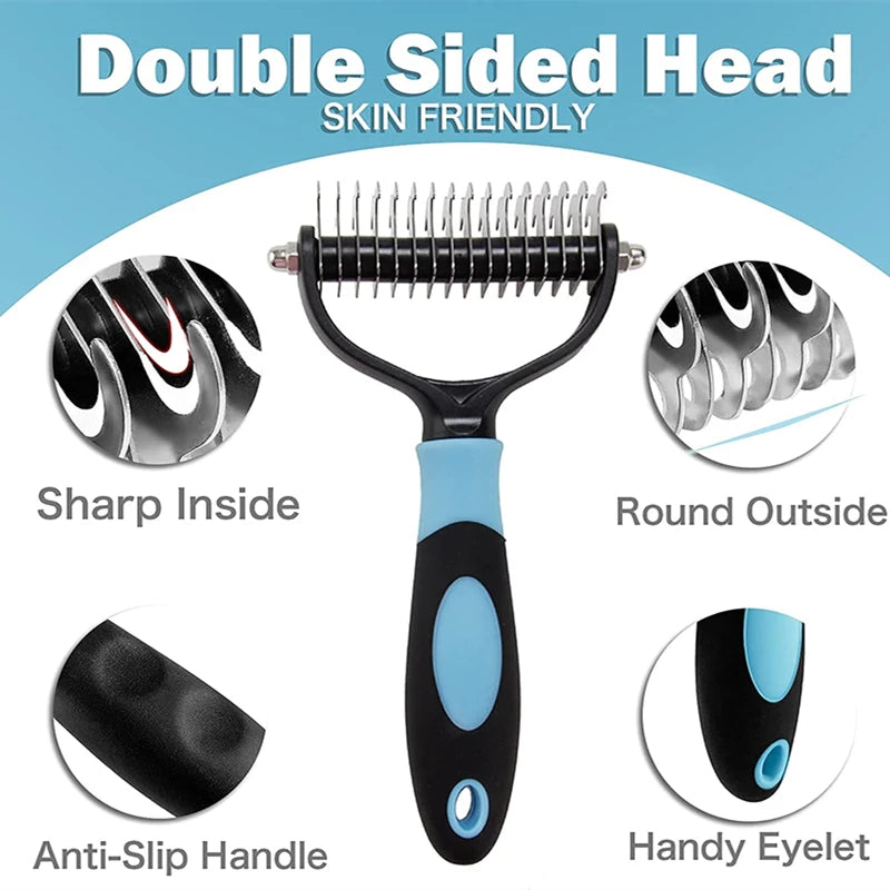 CowLost | tools-professional-2-sided-pet-deshedding-brush-and-dematting-comb |9