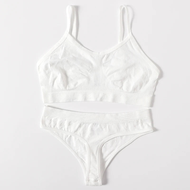 CowLost | product_id-women-seamless-wire-free-ribbed-bra-low-waist-thong-set |22
