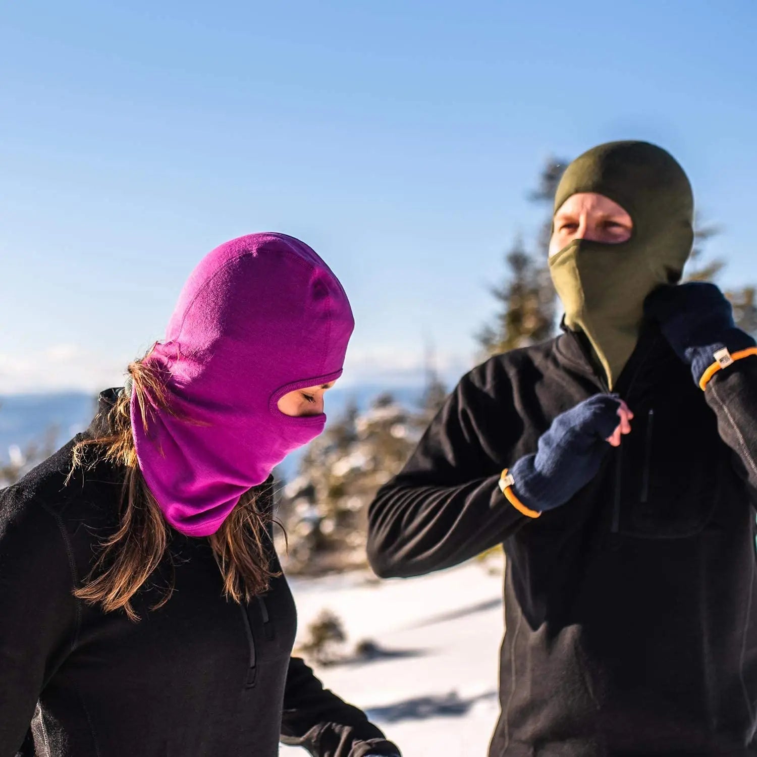 100% Merino Wool Balaclava Ski Mask Hidweight 300G