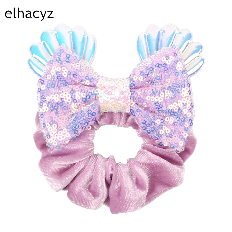 CowLost | mouse-ears-sequins-bow-women-velvet-scrunchies |33