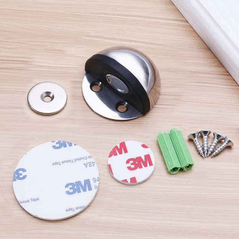 CowLost | stainless-steel-magnetic-dual-door-stopper-nail-free-door-catch-wall-protector |2