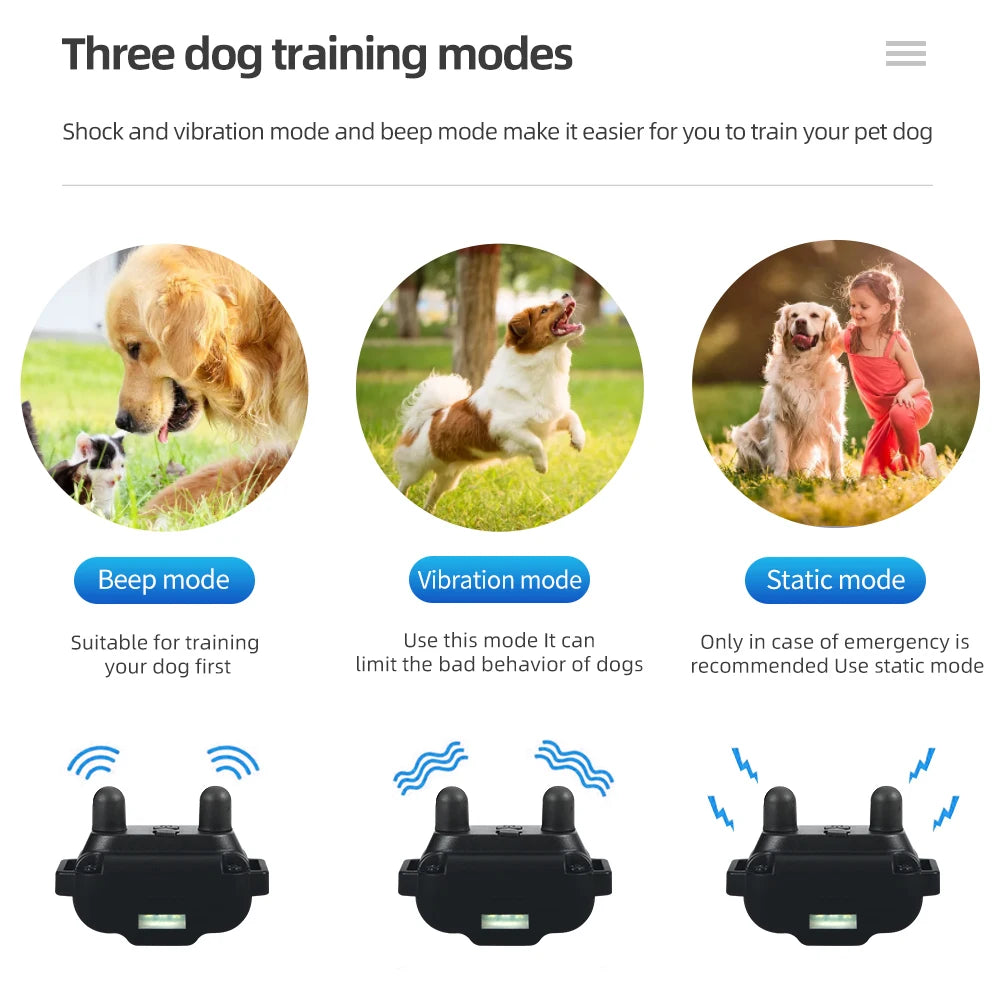 Dog Electric Training Collar with Remote – Shock, Vibration, Beep Modes for Small to Large Dogs