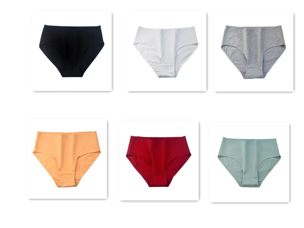 CowLost | product_id-6pcs-women-high-waist-seamless-breathable-cotton-briefs-m-2xl-solid-colors |29