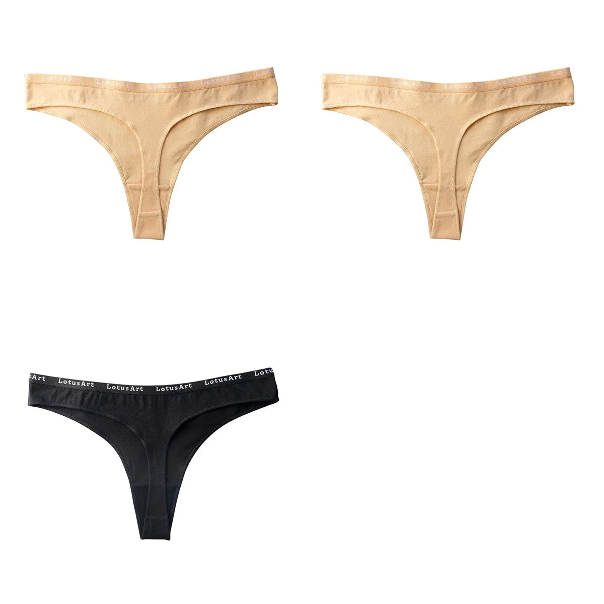 CowLost | product_id-3pcs-women-s-cotton-low-rise-seamless-breathable-g-string-panties-set |20