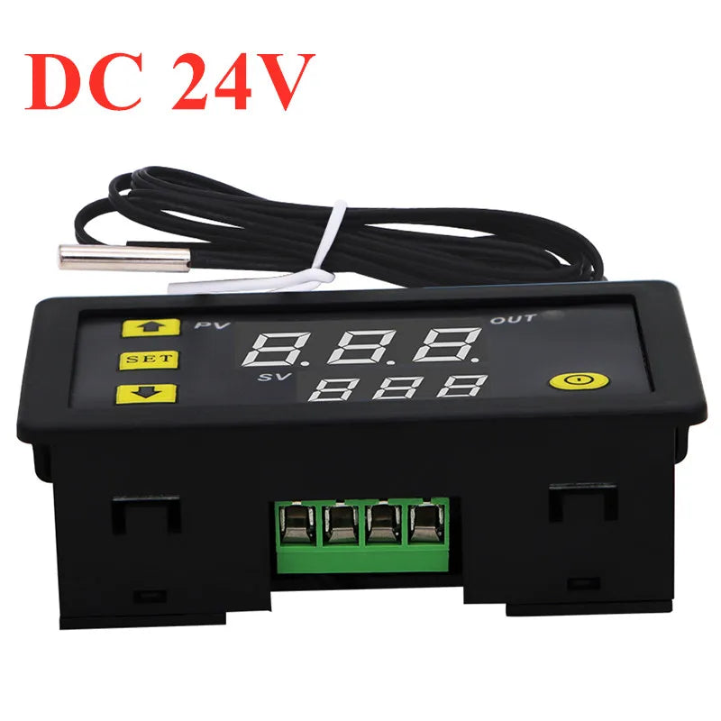 W3230 Digital Temperature Controller Thermostat 12V/24V/AC110-220V LED Display Waterproof Heat/Cool Control